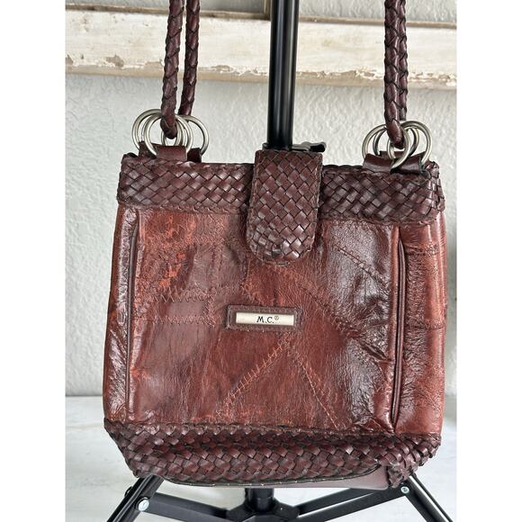 Vtg. Leather Crossbody Purse M.C. Marc Chantal Brown Shoulder Handbag - Picture 1 of 16